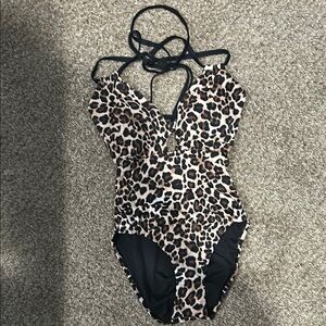 Leopard Print One-Piece Swimsuit- Medium